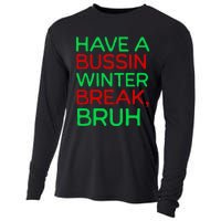 Funny Winter Break Christmas Teacher Last Days School Xmas Cooling Performance Long Sleeve Crew