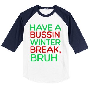 Funny Winter Break Christmas Teacher Last Days School Xmas Baseball Sleeve Shirt