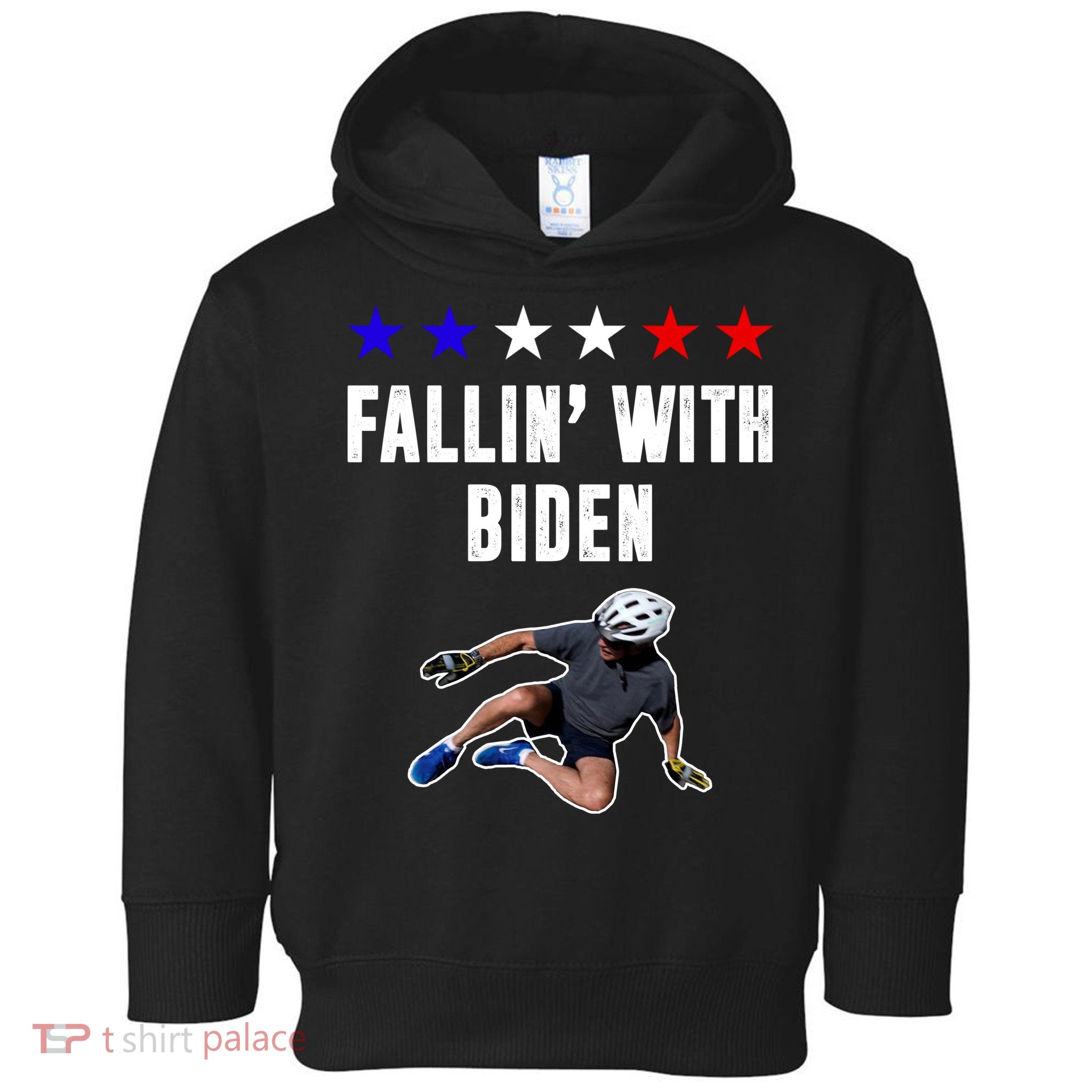 Fallin With Biden Funny Joe Biden Bike Fall Toddler Hoodie