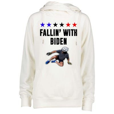 Fallin With Biden Funny Joe Biden Bike Fall Womens Funnel Neck Pullover Hood