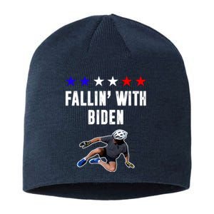 Fallin With Biden Funny Joe Biden Bike Fall Sustainable Beanie