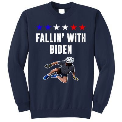 Fallin With Biden Funny Joe Biden Bike Fall Tall Sweatshirt