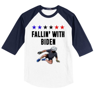 Fallin With Biden Funny Joe Biden Bike Fall Baseball Sleeve Shirt