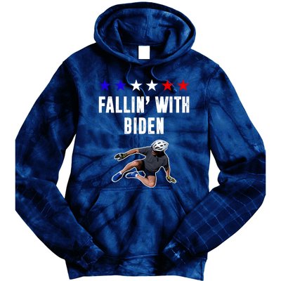 Fallin With Biden Funny Joe Biden Bike Fall Tie Dye Hoodie