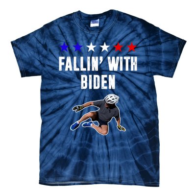 Fallin With Biden Funny Joe Biden Bike Fall Tie-Dye T-Shirt