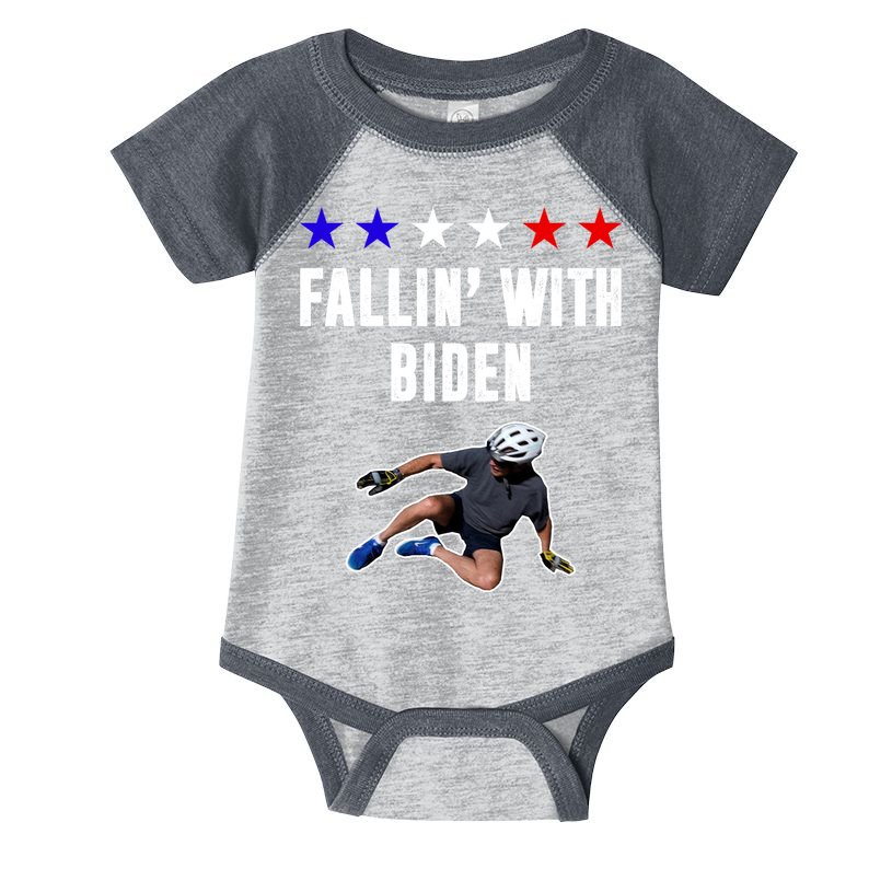 Fallin With Biden Funny Joe Biden Bike Fall Infant Baby Jersey Bodysuit