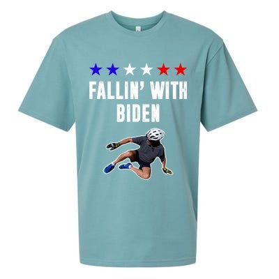 Fallin With Biden Funny Joe Biden Bike Fall Sueded Cloud Jersey T-Shirt