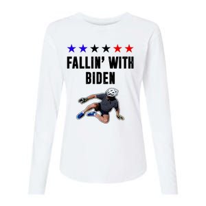 Fallin With Biden Funny Joe Biden Bike Fall Womens Cotton Relaxed Long Sleeve T-Shirt