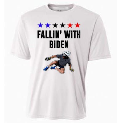 Fallin With Biden Funny Joe Biden Bike Fall Cooling Performance Crew T-Shirt