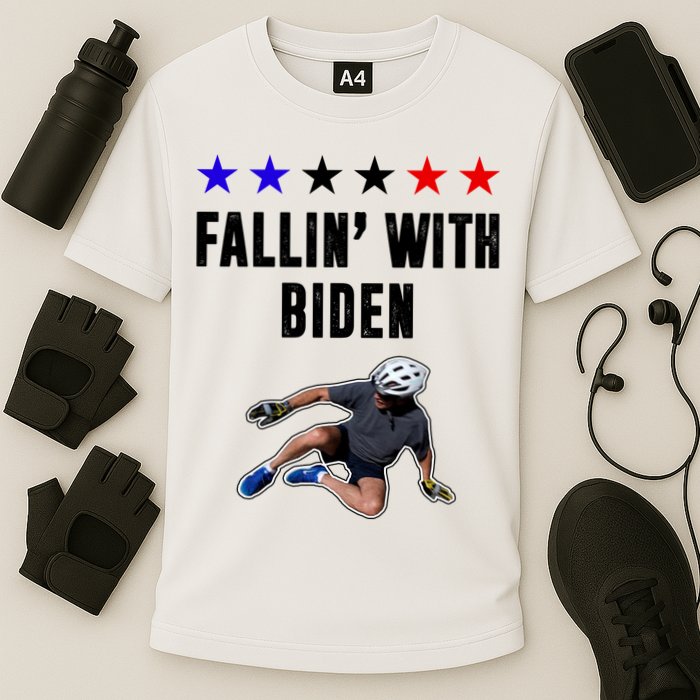 Fallin With Biden Funny Joe Biden Bike Fall Performance Shirt