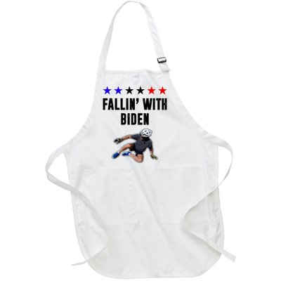 Fallin With Biden Funny Joe Biden Bike Fall Full-Length Apron With Pockets