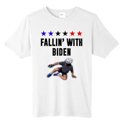 Fallin With Biden Funny Joe Biden Bike Fall Tall Fusion ChromaSoft Performance T-Shirt