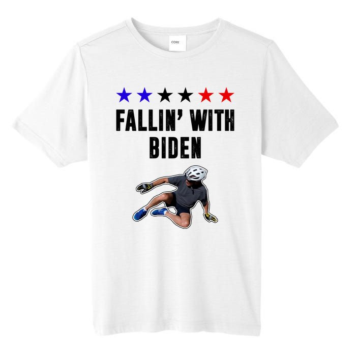 Fallin With Biden Funny Joe Biden Bike Fall Tall Fusion ChromaSoft Performance T-Shirt