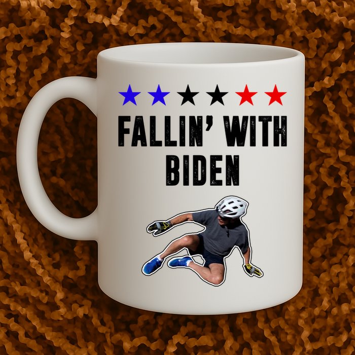 Fallin With Biden Funny Joe Biden Bike Fall Mug