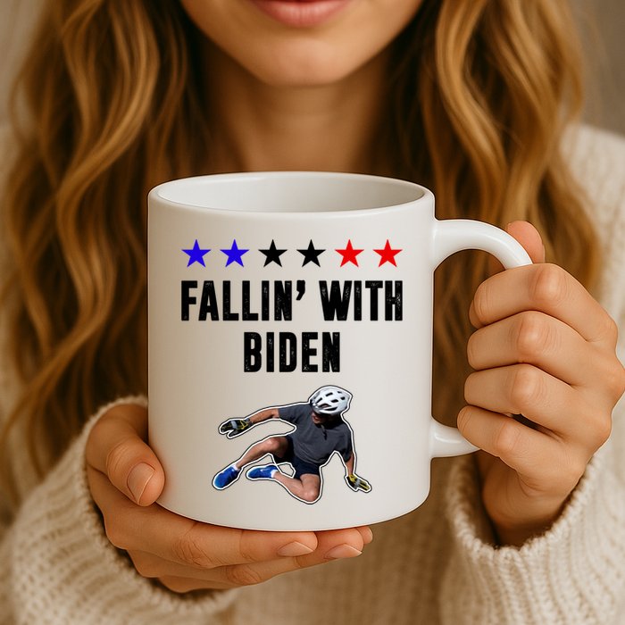 Fallin With Biden Funny Joe Biden Bike Fall Mug