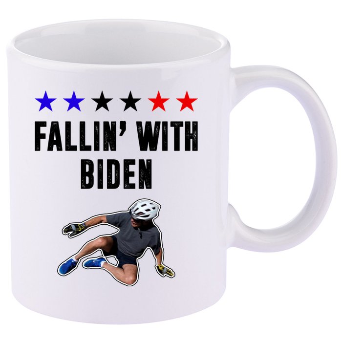 Fallin With Biden Funny Joe Biden Bike Fall 11oz C Handle Ceramic Mug