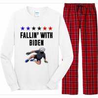 Fallin With Biden Funny Joe Biden Bike Fall Long Sleeve Pajama Set