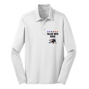 Fallin With Biden Funny Joe Biden Bike Fall Silk Touch Performance Long Sleeve Polo