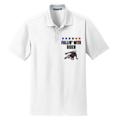 Fallin With Biden Funny Joe Biden Bike Fall Dry Zone Grid Polo