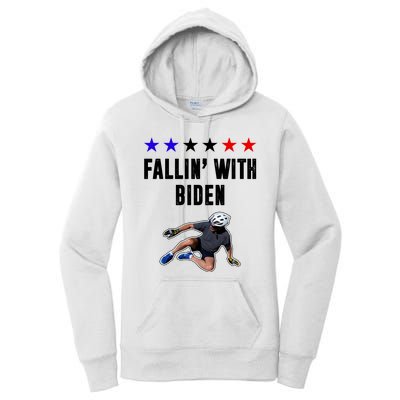 Fallin With Biden Funny Joe Biden Bike Fall Women's Pullover Hoodie