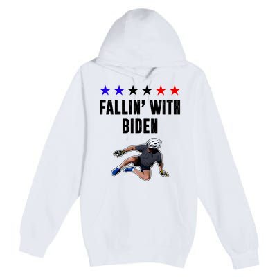 Fallin With Biden Funny Joe Biden Bike Fall Premium Pullover Hoodie