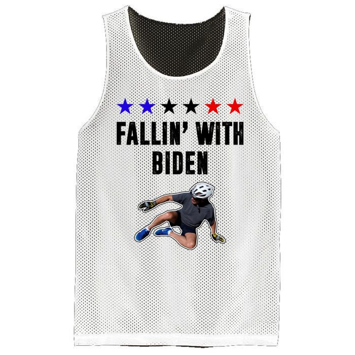 Fallin With Biden Funny Joe Biden Bike Fall Mesh Reversible Basketball Jersey Tank