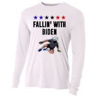 Fallin With Biden Funny Joe Biden Bike Fall Cooling Performance Long Sleeve Crew