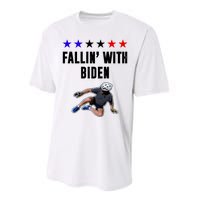 Fallin With Biden Funny Joe Biden Bike Fall Performance Sprint T-Shirt