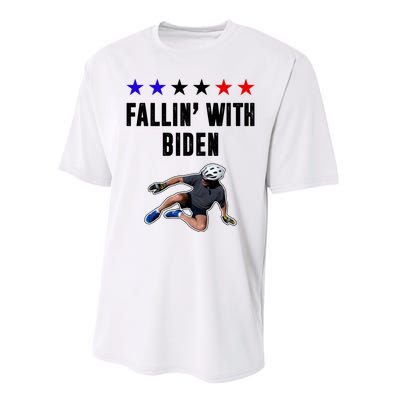 Fallin With Biden Funny Joe Biden Bike Fall Performance Sprint T-Shirt