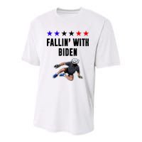 Fallin With Biden Funny Joe Biden Bike Fall Youth Performance Sprint T-Shirt