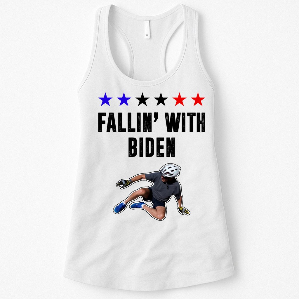 Fallin With Biden Funny Joe Biden Bike Fall Womens Tank Top