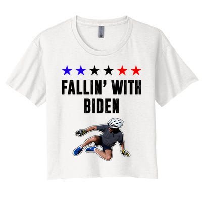 Fallin With Biden Funny Joe Biden Bike Fall Crop Top