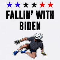 Fallin With Biden Funny Joe Biden Bike Fall Cropped Pullover Crew