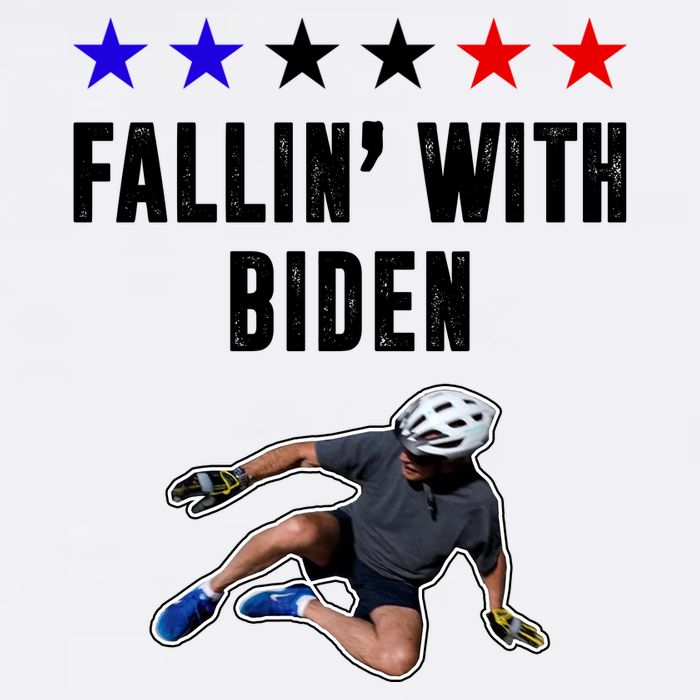 Fallin With Biden Funny Joe Biden Bike Fall Cropped Pullover Crew
