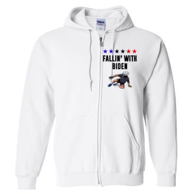 Fallin With Biden Funny Joe Biden Bike Fall Full Zip Hoodie