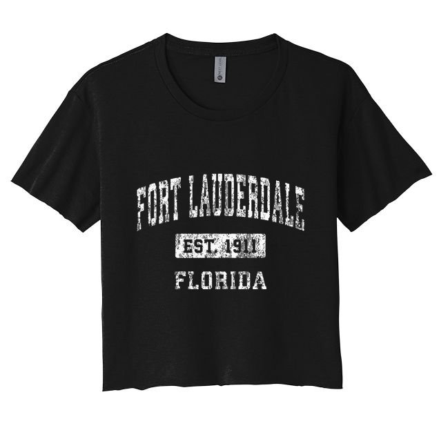 Fort Walton Beach Florida Fl Vintage Established Sports Crop Top