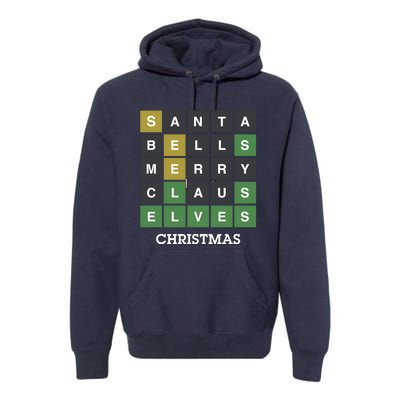 Funny Wordle Christmas Gift. Santa Bells Merry Claus Elves Christmas Essential Premium Hoodie