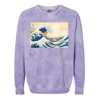 Funny Wave Capybara Surfing Rodent Colorblast Crewneck Sweatshirt