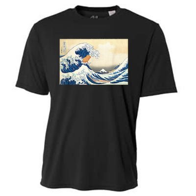 Funny Wave Capybara Surfing Rodent Cooling Performance Crew T-Shirt