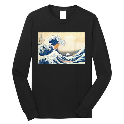 Funny Wave Capybara Surfing Rodent Long Sleeve Shirt