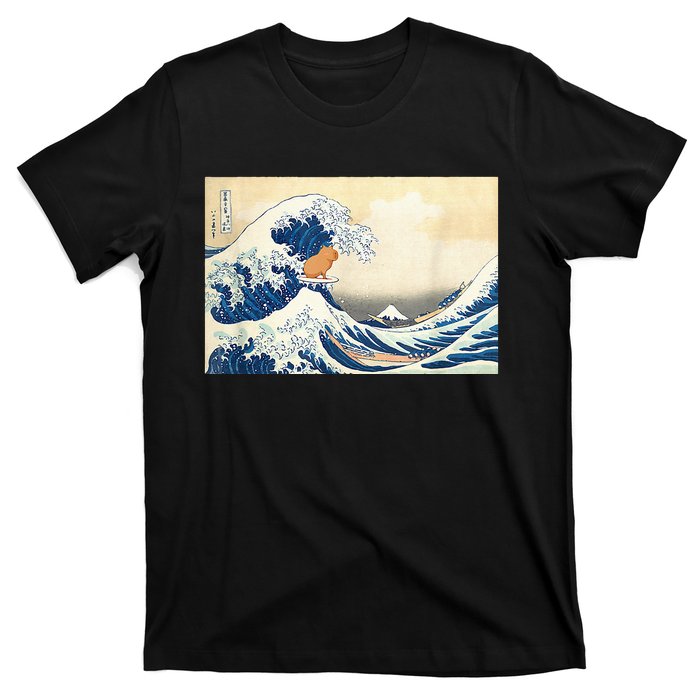 Funny Wave Capybara Surfing Rodent T-Shirt