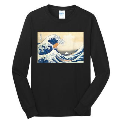 Funny Wave Capybara Surfing Rodent Tall Long Sleeve T-Shirt