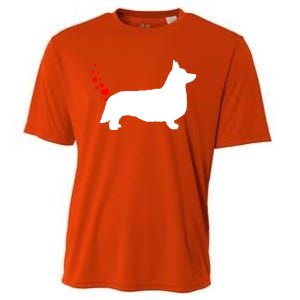 Funny Welsh Corgi Dog Owner Valentines Day Heart Farts Gift Cooling Performance Crew T-Shirt