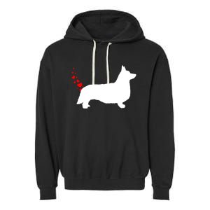 Funny Welsh Corgi Dog Owner Valentines Day Heart Farts Gift Garment-Dyed Fleece Hoodie