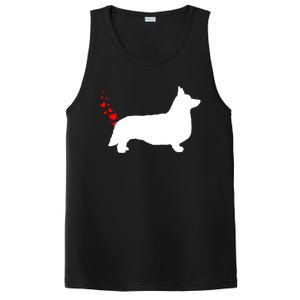 Funny Welsh Corgi Dog Owner Valentines Day Heart Farts Gift PosiCharge Competitor Tank