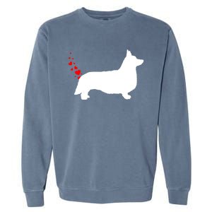 Funny Welsh Corgi Dog Owner Valentines Day Heart Farts Gift Garment-Dyed Sweatshirt