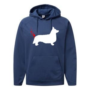 Funny Welsh Corgi Dog Owner Valentines Day Heart Farts Gift Performance Fleece Hoodie