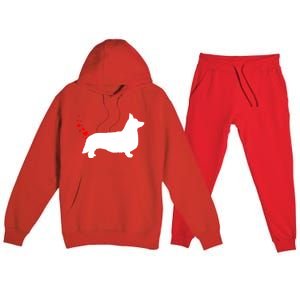 Funny Welsh Corgi Dog Owner Valentines Day Heart Farts Gift Premium Hooded Sweatsuit Set