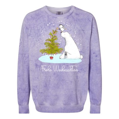 Frohe Weihnachten Cute Polar Bear Penguin Christmas Meaningful Gift Colorblast Crewneck Sweatshirt