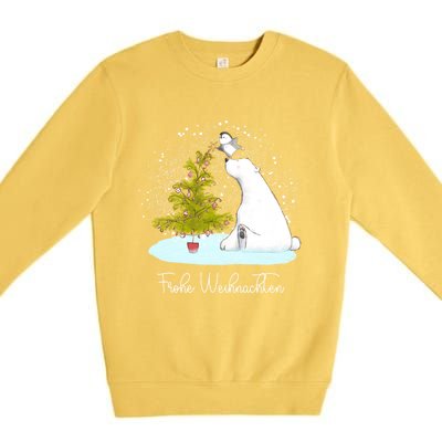 Frohe Weihnachten Cute Polar Bear Penguin Christmas Meaningful Gift Premium Crewneck Sweatshirt